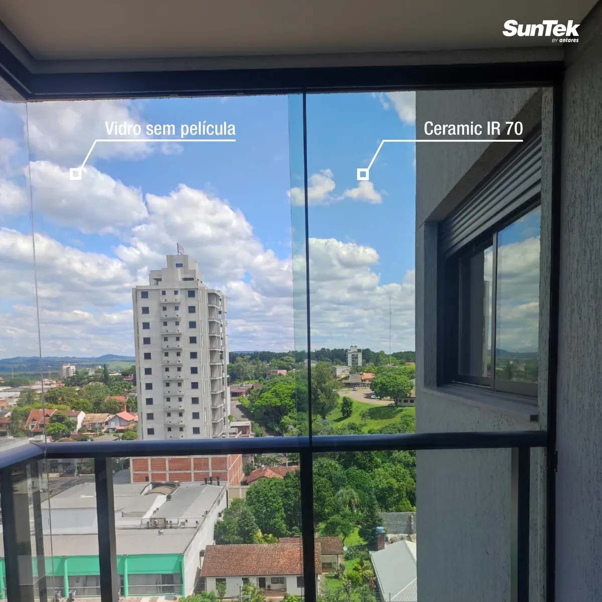 Vista interna da película Ceramic IR 70, redução de calor para o Recreio dos Bandeirantes