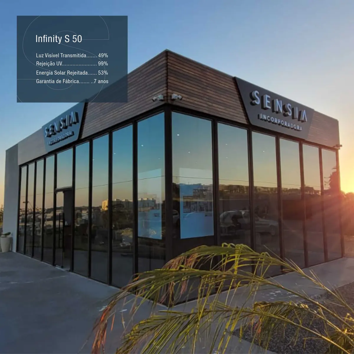 Película Infinity S50 aplicada em vidro residencial