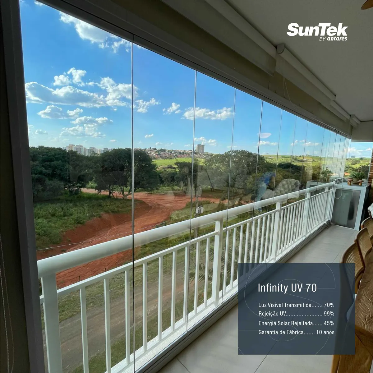 Película Infinity UV 70 aplicada em janela residencial